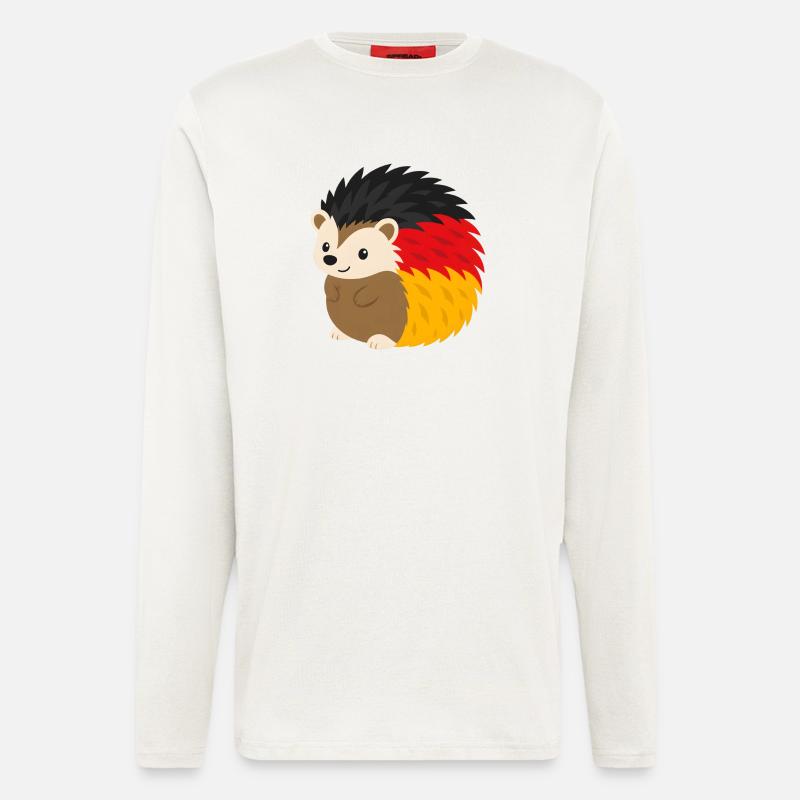 Regenbogen-Igel Design - Langarmshirt - made by SPREAD - OFF WHITE