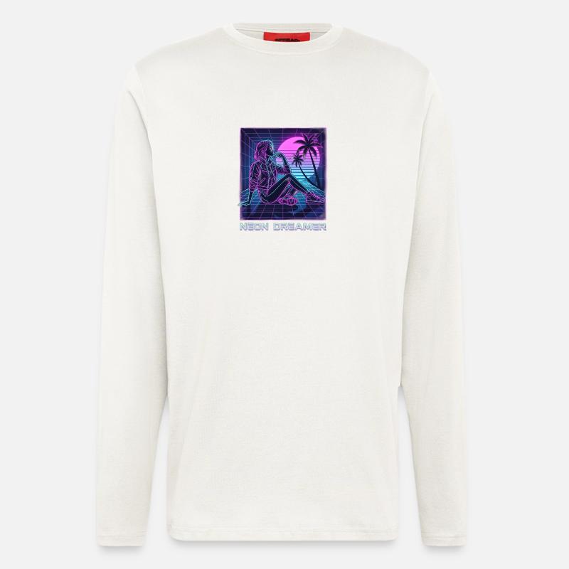 Neon-Träumer auf dem Raster - Langarmshirt - made by SPREAD  - OFF WHITE
