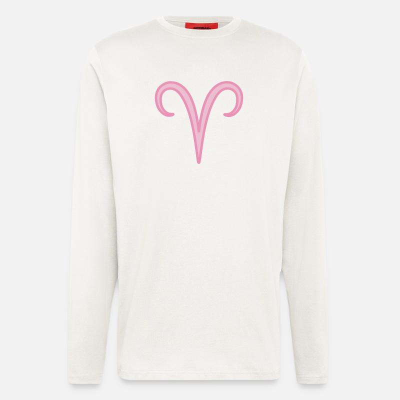 Widder-Sternzeichen Pastellrosa - Langarmshirt - made by SPREAD  - OFF WHITE
