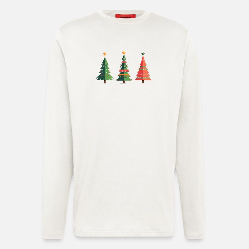 Triple Christmas Tree Pattern - Longsleeve - made by SPREAD - OFF WHITE