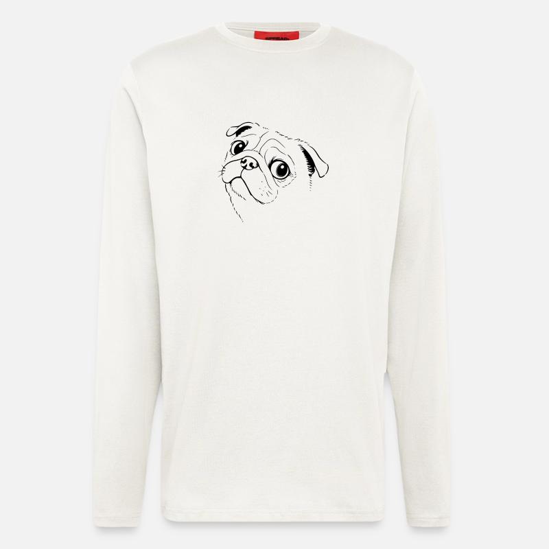 Pug drawing - Longsleeve - made by SPREAD - OFF WHITE