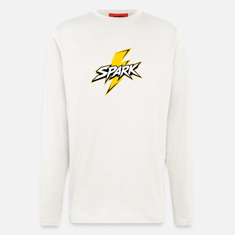 Spark Blitz Comic Logo - Langarmshirt - made by SPREAD - OFF WHITE
