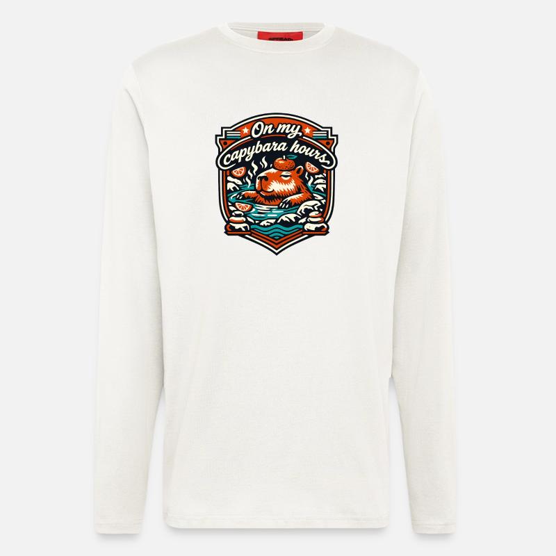 Capybara Hours Relaxation Bath - Longsleeve - made by SPREAD - OFF WHITE