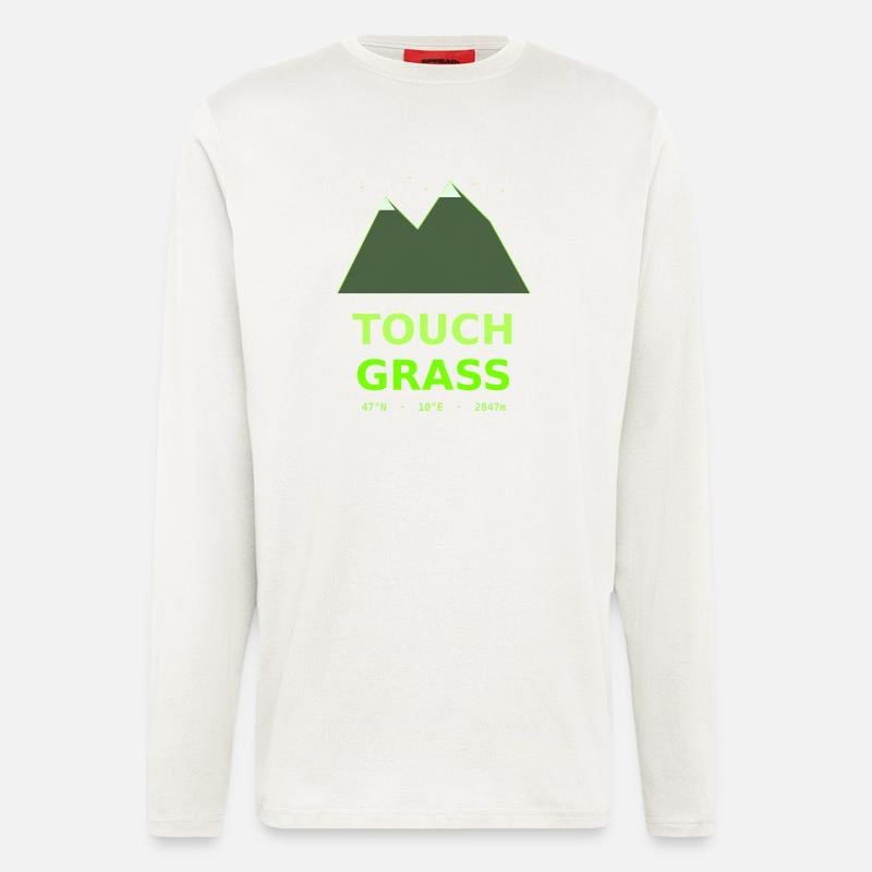 Neon Mountains Touch Grass - Longsleeve - made by SPREAD  - OFF WHITE