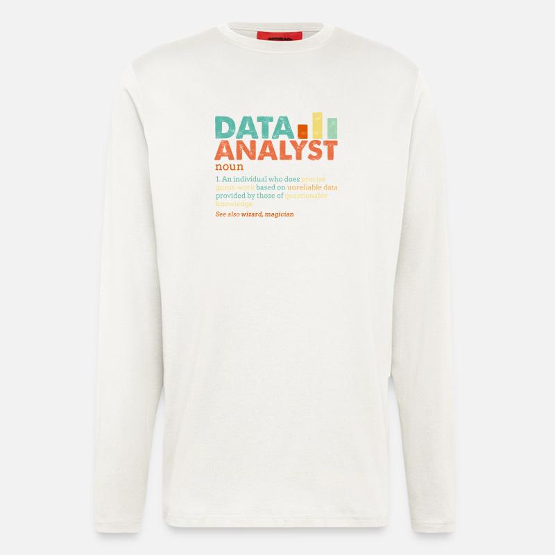 Data Analyst Retro Farbblöcke - Langarmshirt - made by SPREAD - OFF WHITE