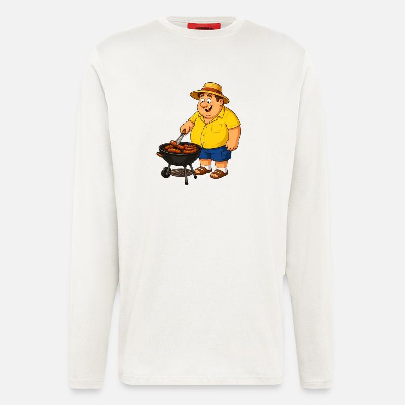 Grillen mit Strohut - Langarmshirt - made by SPREAD - OFF WHITE