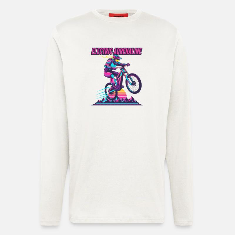 Electric Adrenaline Synthwave E-MTB - Longsleeve - made by SPREAD - OFF WHITE