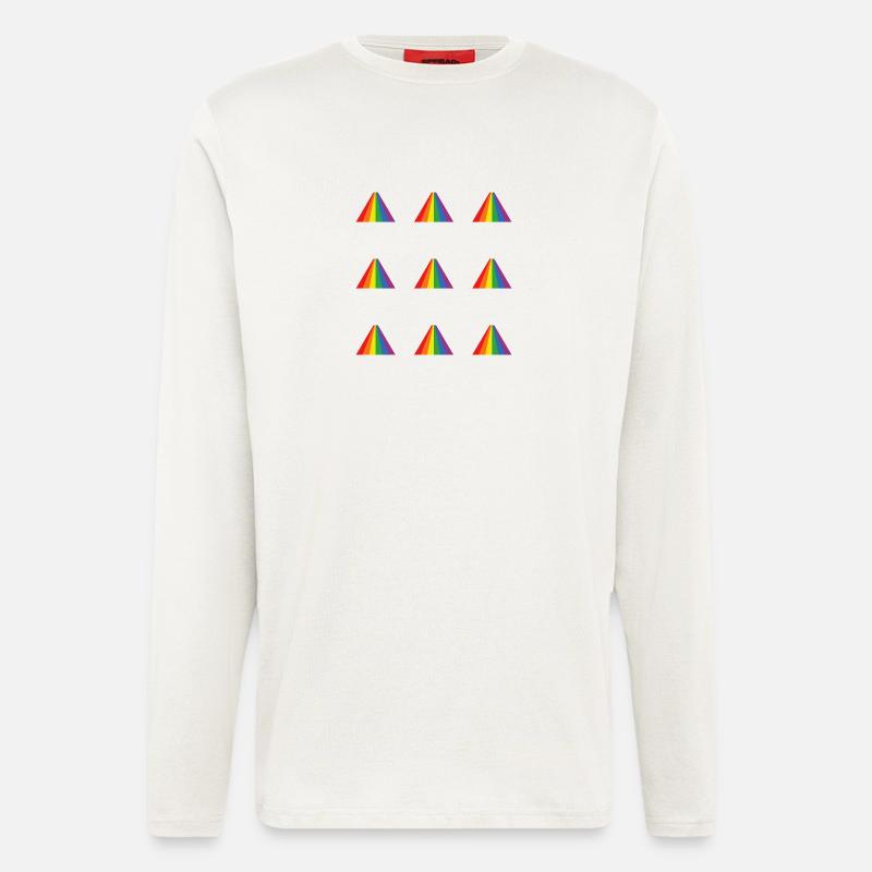 Regenbogenpyramidenmuster - Langarmshirt - made by SPREAD  - OFF WHITE