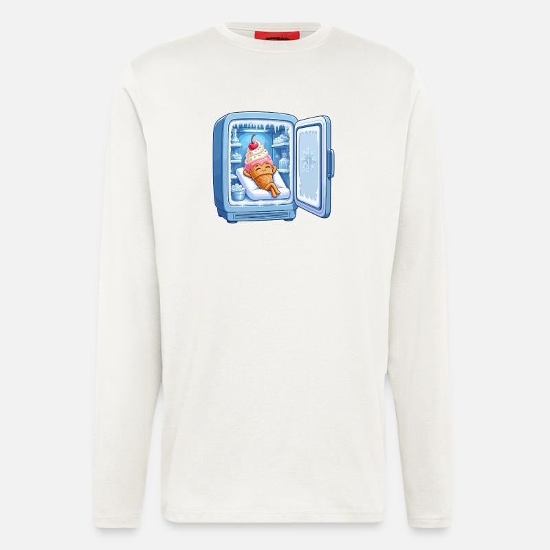 Kühlschrank Eiscreme Kuschelheld - Longsleeve - made by SPREAD - OFF WHITE
