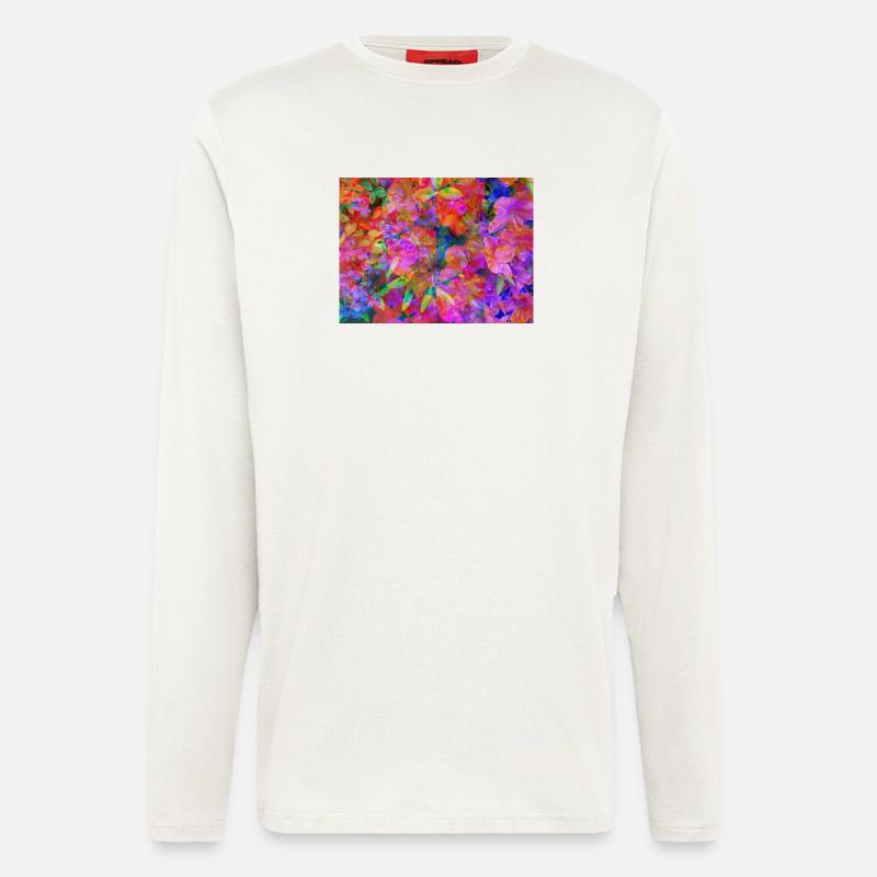 Farbexplosion Blüten-Collage - Langarmshirt - made by SPREAD - OFF WHITE