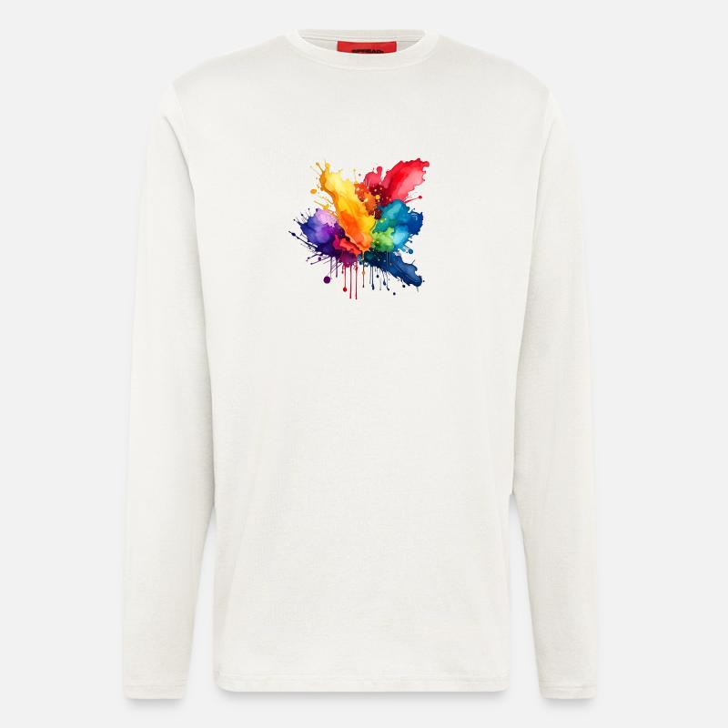 Farbspritzer Explosion - Langarmshirt - made by SPREAD - OFF WHITE