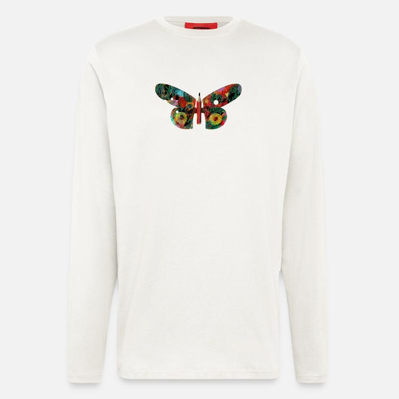 Bunter GraffitiSchmetterling - Langarmshirt - made by SPREAD  - OFF WHITE