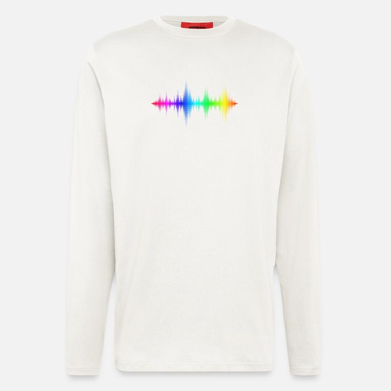 Regenbogen Schallwellen - Langarmshirt - made by SPREAD  - OFF WHITE