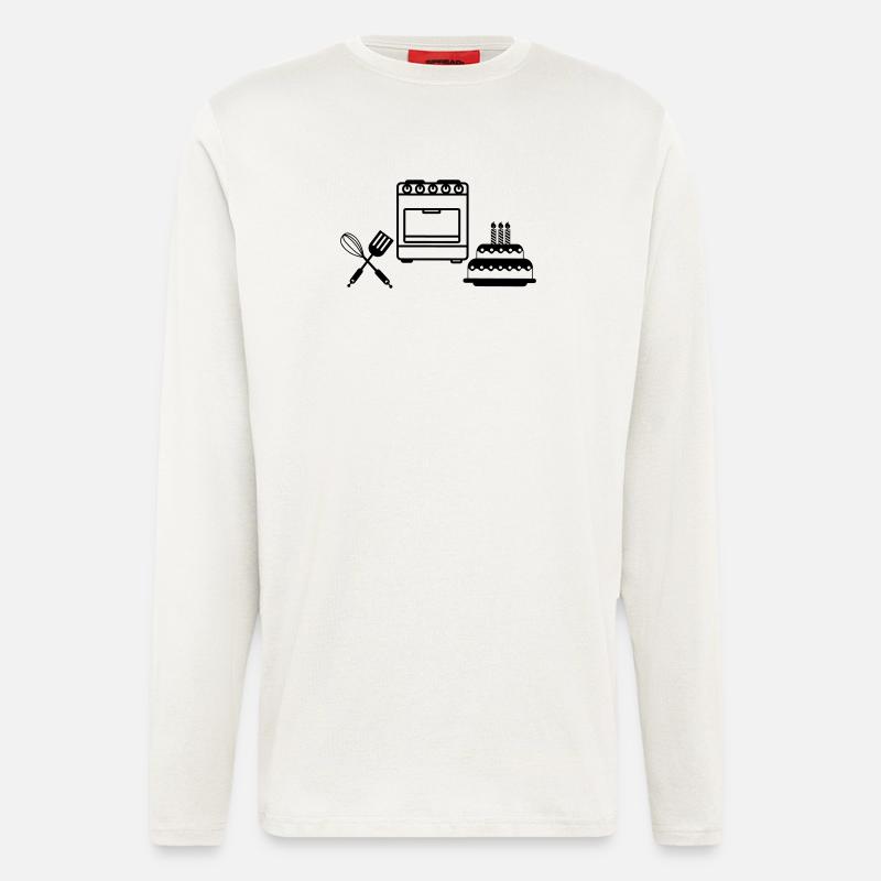 Backe einen Kuchen - Langarmshirt - made by SPREAD  - OFF WHITE