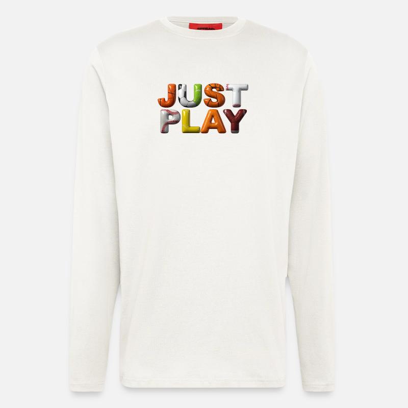 Just play. Don’t overthink it. - Langarmshirt - made by SPREAD  - OFF WHITE