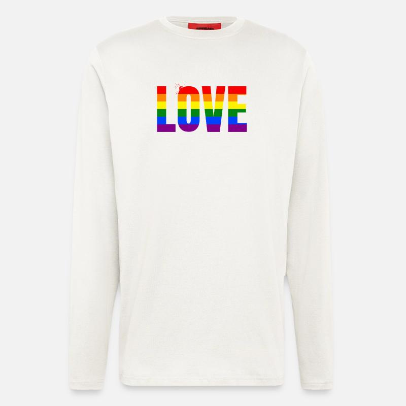 LOVE Rainbow Statement – Bold Equality Message - Langarmshirt - made by SPREAD  - OFF WHITE