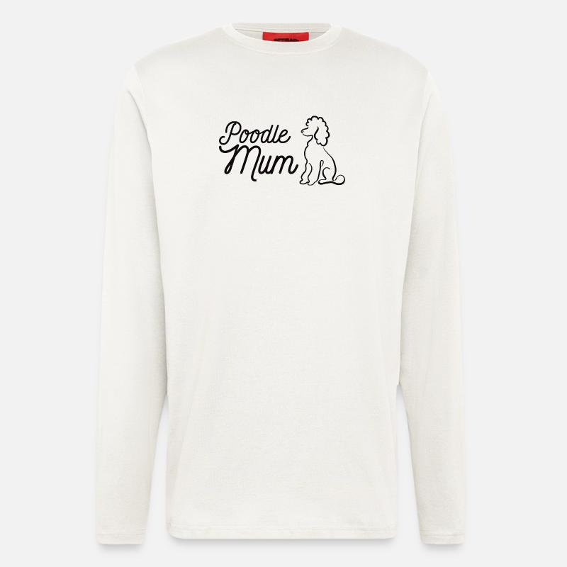 Pudel Mum Silhouette & Script - Langarmshirt - made by SPREAD - OFF WHITE