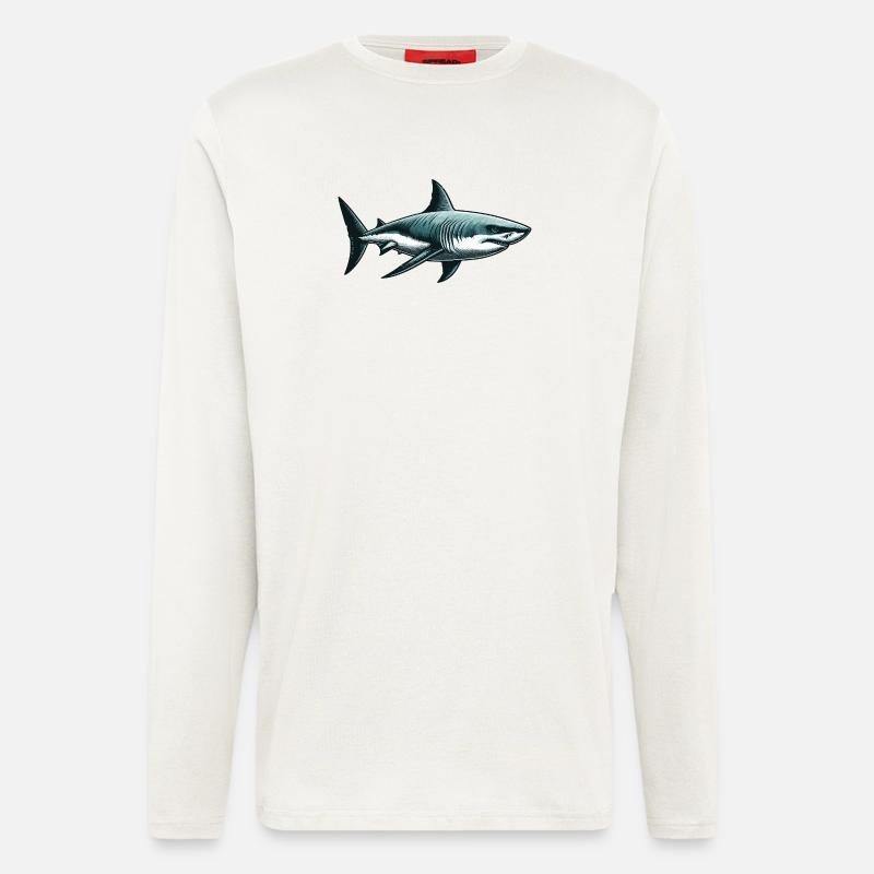 Great white shark - Longsleeve - made by SPREAD - OFF WHITE