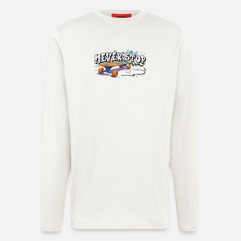 Farbiger Skateboard Graffiti Design - Langarmshirt - made by SPREAD  - OFF WHITE