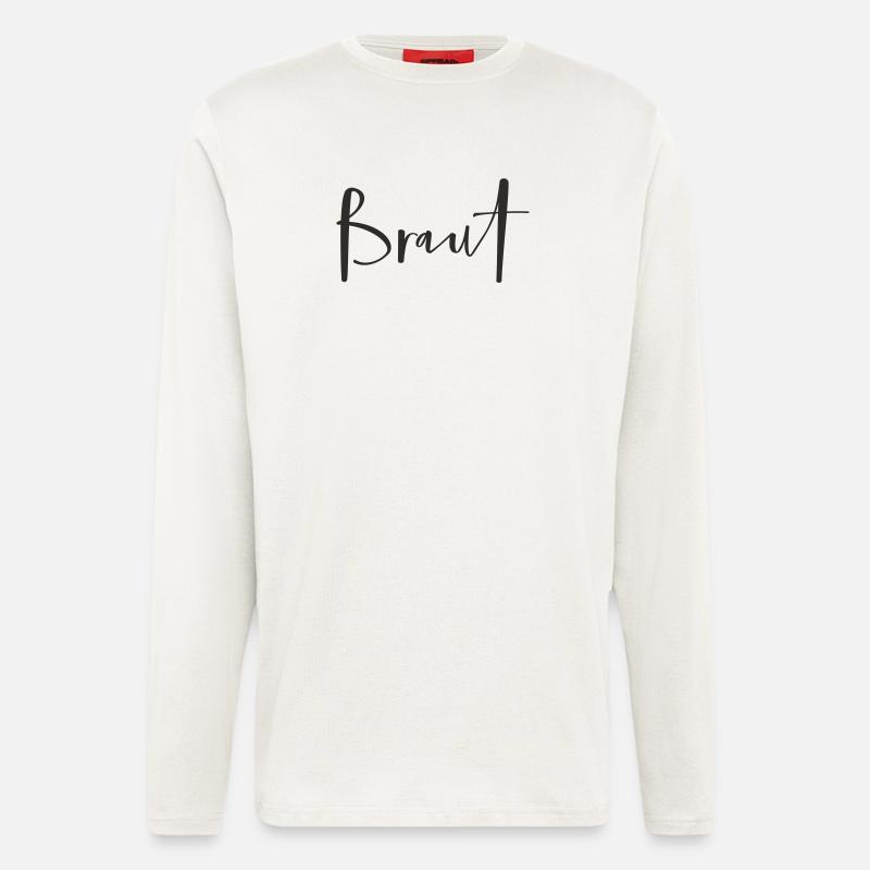 Braut – Stylisches Hochzeits-Textdesign - Langarmshirt - made by SPREAD  - OFF WHITE