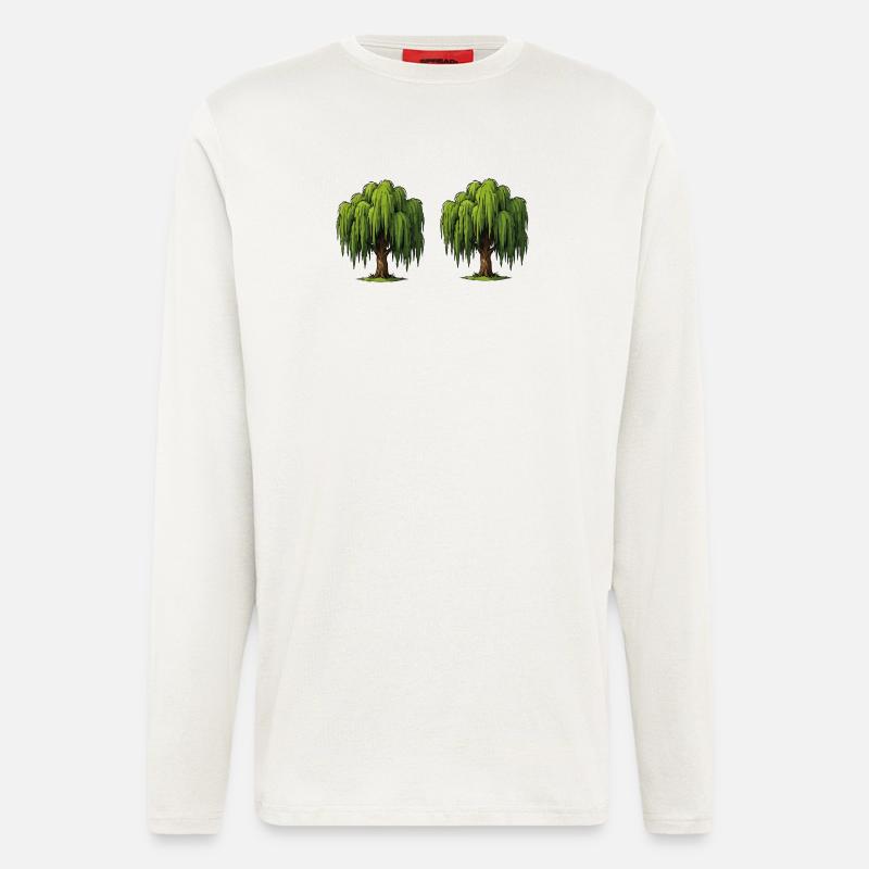 Double Willow Tree Scene - Longsleeve - made by SPREAD  - OFF WHITE