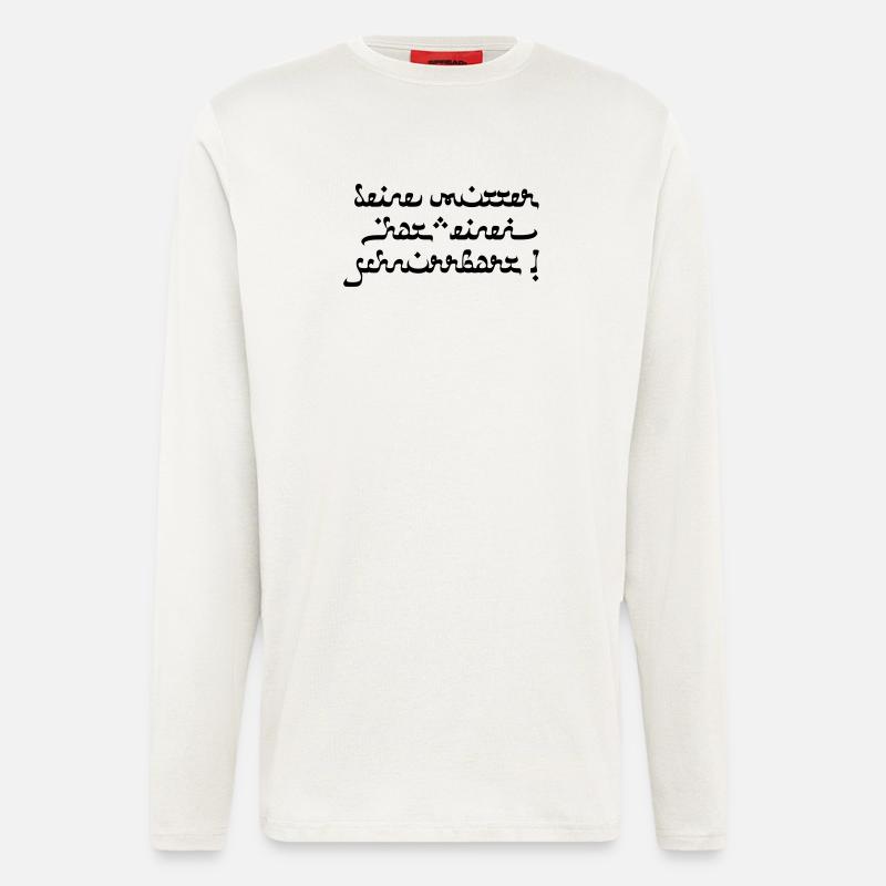 Deine mutter hat einen schnurrbart! - Langarmshirt - made by SPREAD  - OFF WHITE