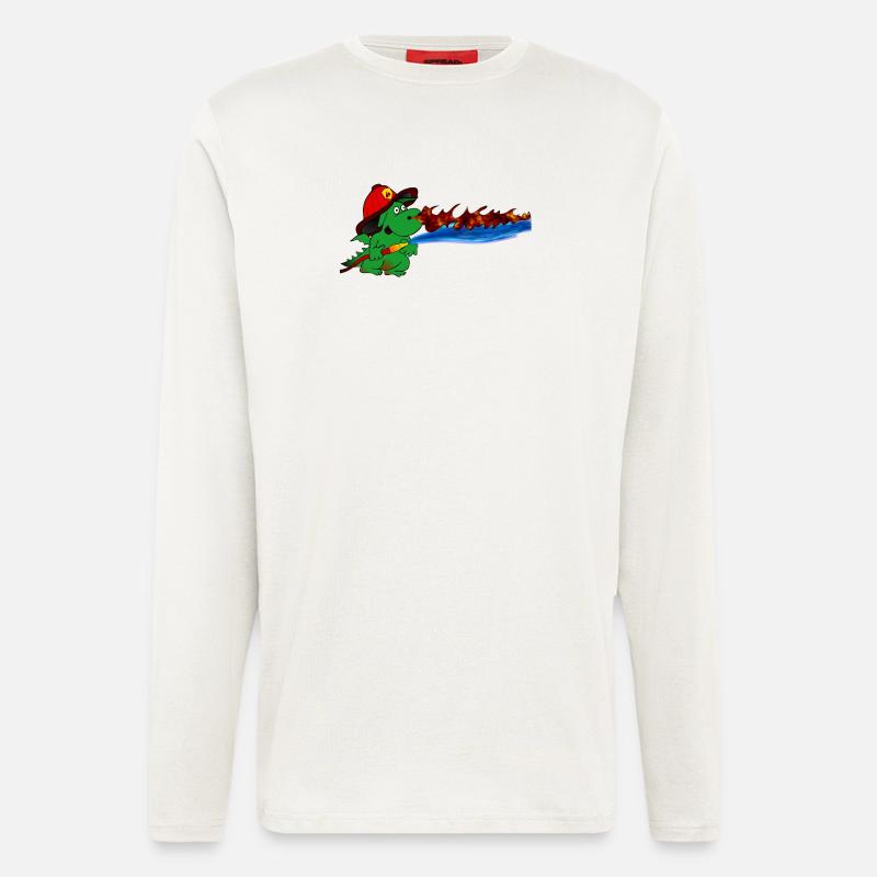 Feuerdrache Feuerwehrheld Geschenk - Langarmshirt - made by SPREAD  - OFF WHITE