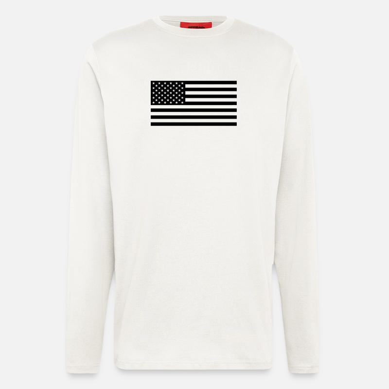 Black US flag - Langarmshirt - made by SPREAD  - OFF WHITE
