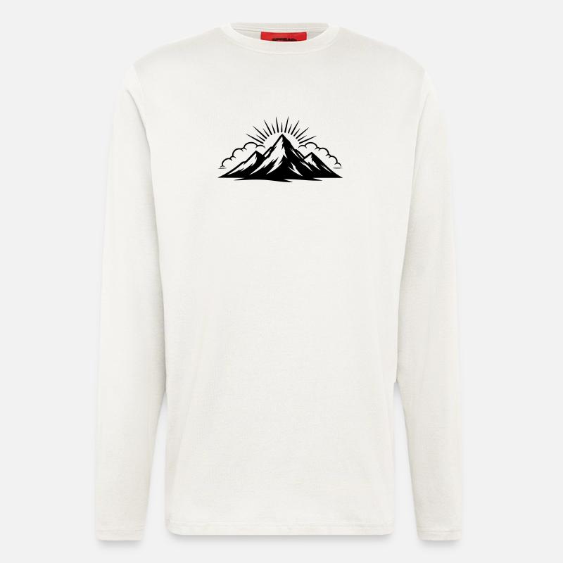 Berge Wolken Gipfel - Langarmshirt - made by SPREAD  - OFF WHITE