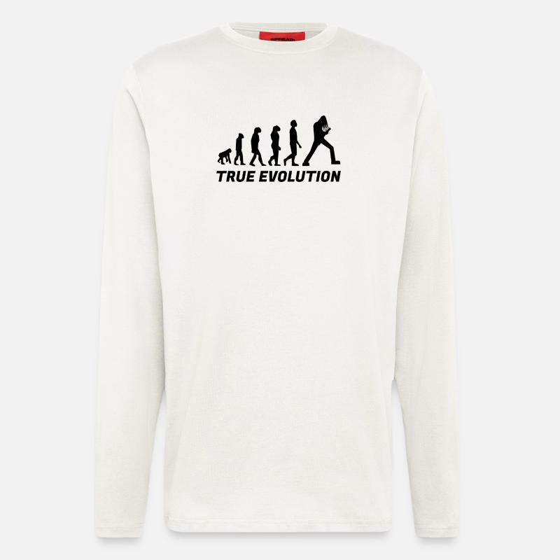 True evolution - vrai évolution metal - Manches longues bio décontracté fabriqué en UE - OFF WHITE