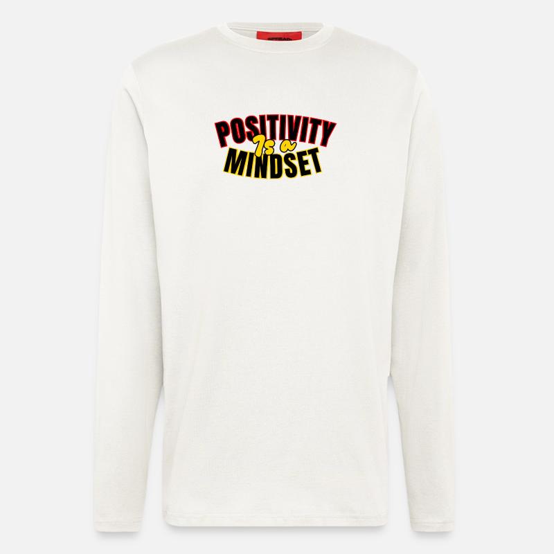 Positivité: mindset - Manches longues bio décontracté fabriqué en UE - OFF WHITE