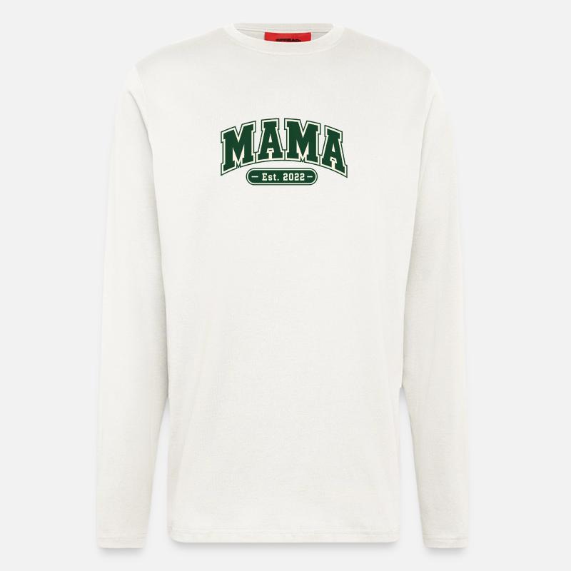 Mama Est 2022 - Collegiate - Manches longues bio décontracté fabriqué en UE - OFF WHITE