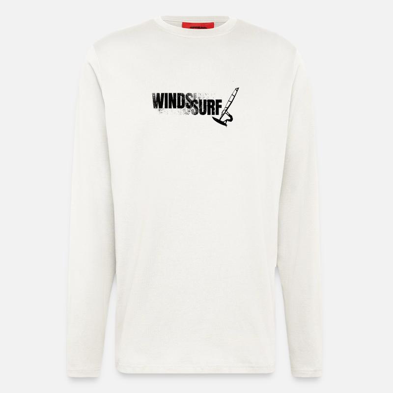 Windsurfer mit Schriftzug - Langarmshirt - made by SPREAD  - OFF WHITE