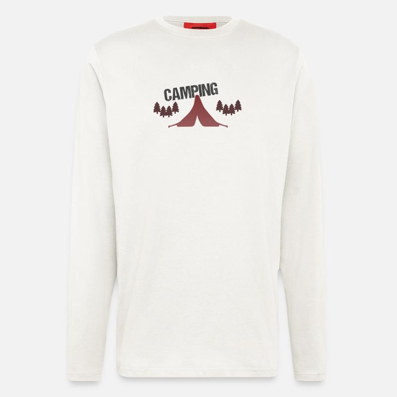 Sunset Forest Campingzelt - Langarmshirt - made by SPREAD  - OFF WHITE