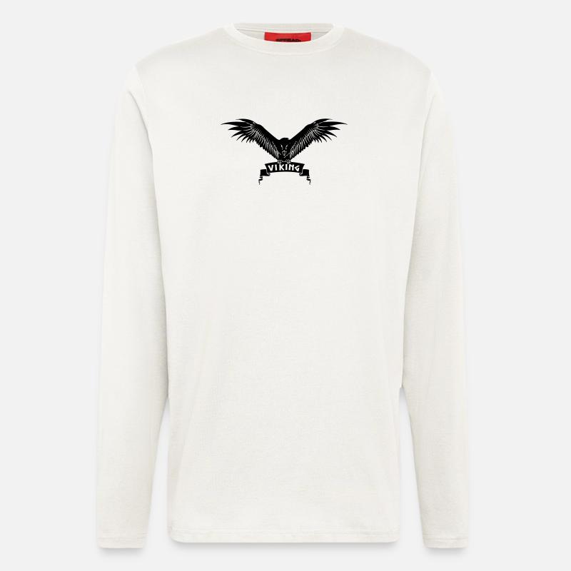 Wikingerkrähe - Langarmshirt - made by SPREAD  - OFF WHITE