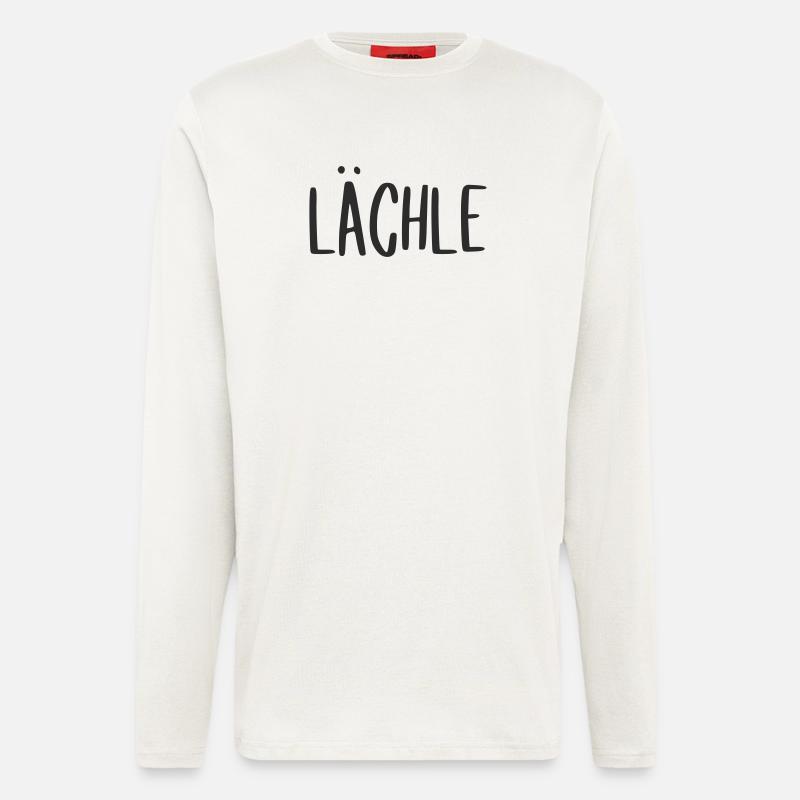 lächle - lachen gute Laune - Langarmshirt - made by SPREAD  - OFF WHITE