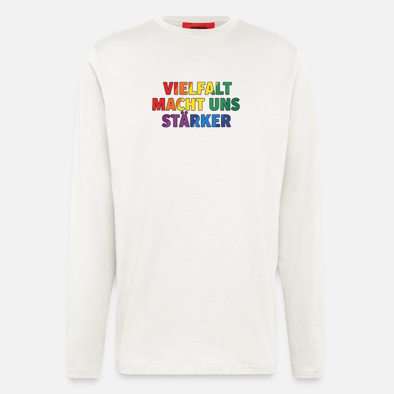 Diversity makes us stronger – Regenbogen Design - Longsleeve - made by SPREAD  - OFF WHITE