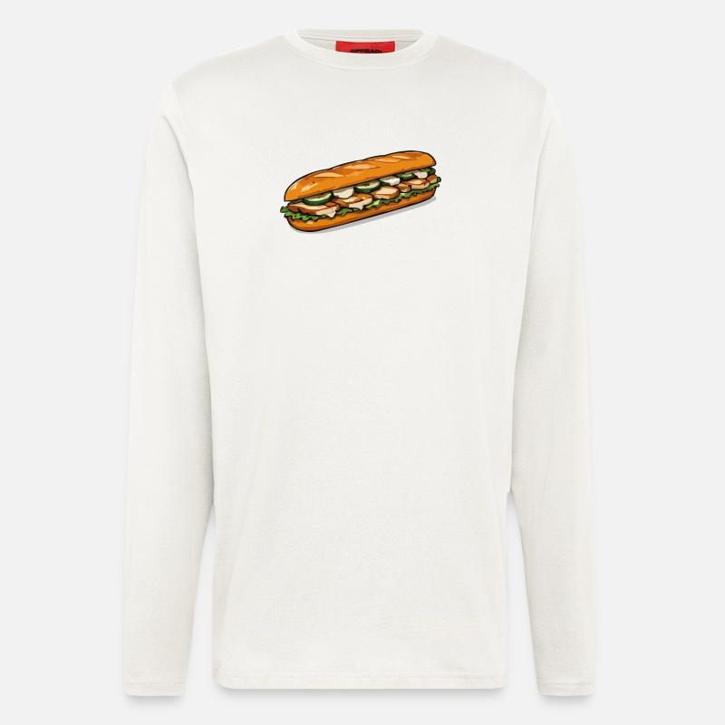 Bunter Baguette-Sandwich - Langarmshirt - made by SPREAD  - OFF WHITE