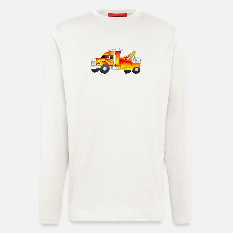 cooler Abschleppwagen Abschlepper LKW - Langarmshirt - made by SPREAD  - OFF WHITE