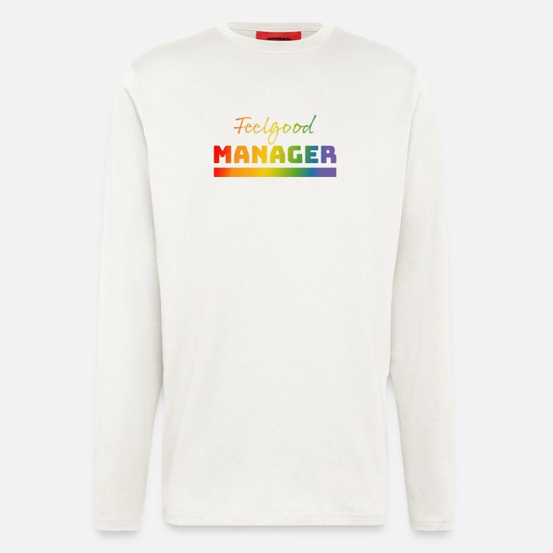 Tshirt Feelgood Manager rainbow - Langarmshirt - made by SPREAD  - OFF WHITE