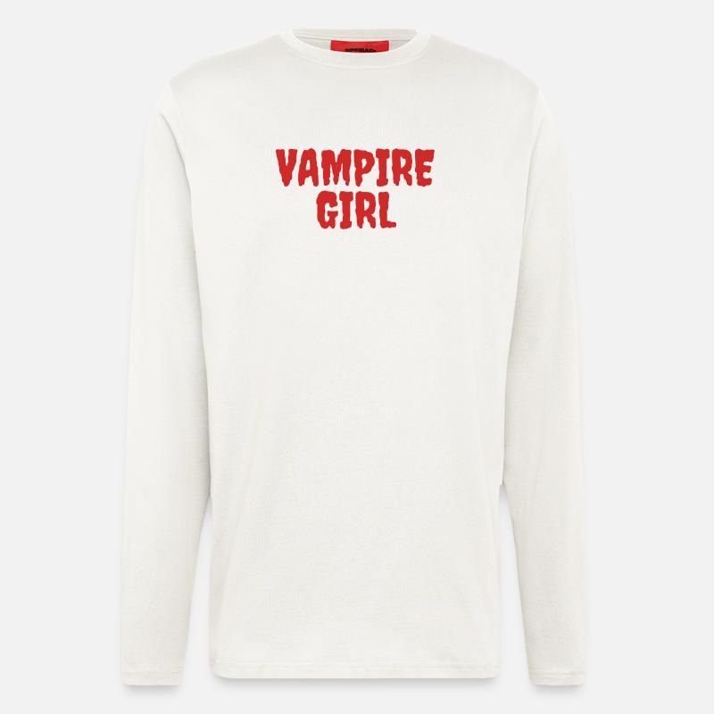 Vampirmädchen Grafik T-Shirt Design - Langarmshirt - made by SPREAD  - OFF WHITE