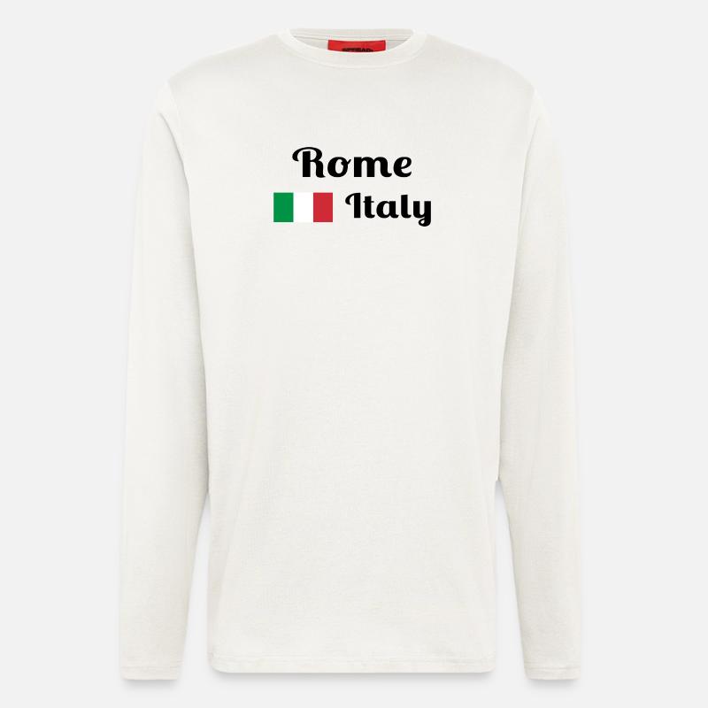 Rom, Italien - Stilvolle Drucke - Langarmshirt - made by SPREAD  - OFF WHITE