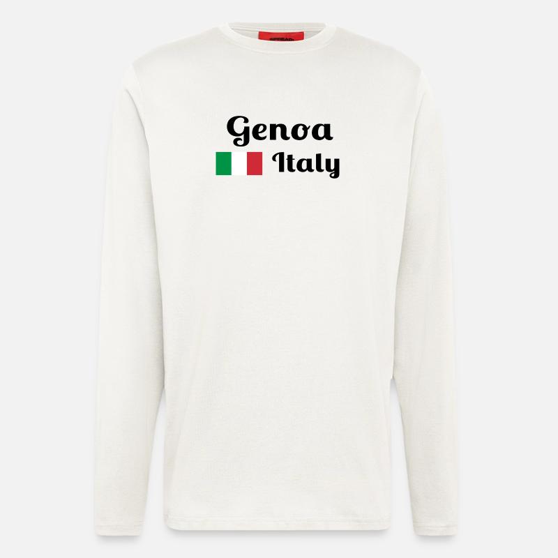 Genoa Italia - Stilvolle Drucke - Langarmshirt - made by SPREAD  - OFF WHITE