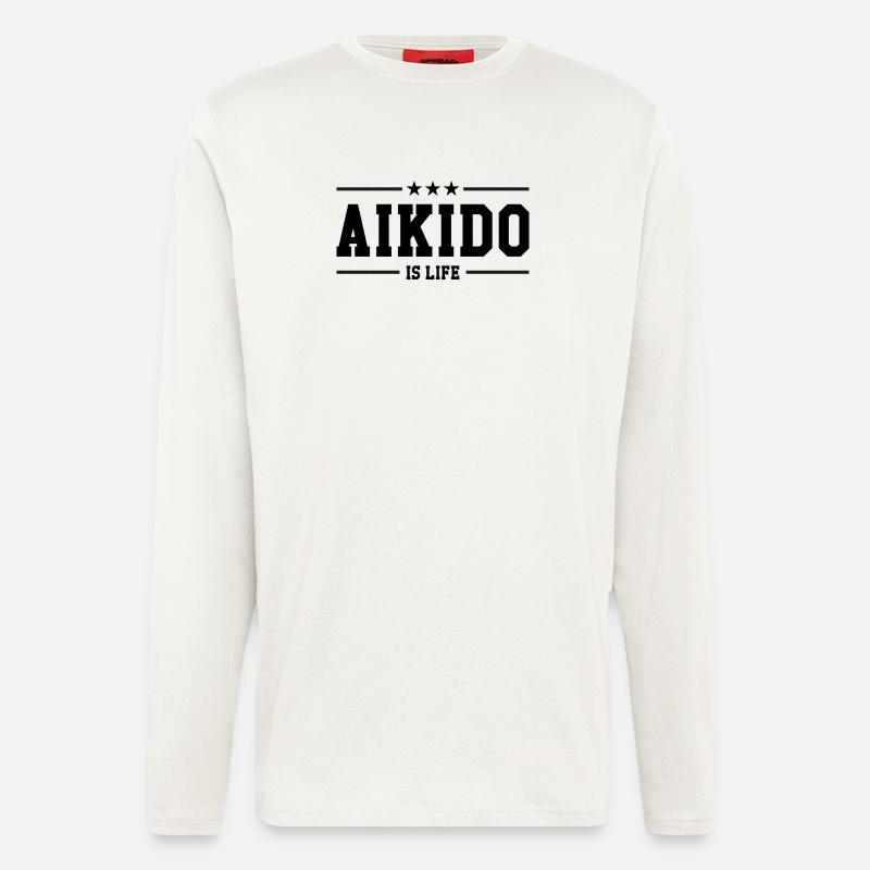 Aikido ist das Leben! - Langarmshirt - made by SPREAD  - OFF WHITE