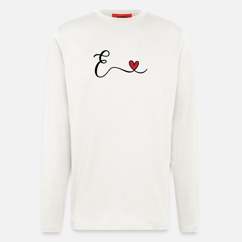 Buchstabe E Monogramm - Langarmshirt - made by SPREAD  - OFF WHITE