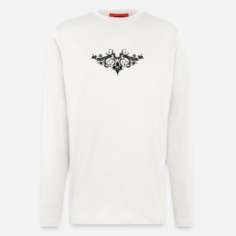 Filigrane Blumenranke, Barock Style. - Langarmshirt - made by SPREAD  - OFF WHITE