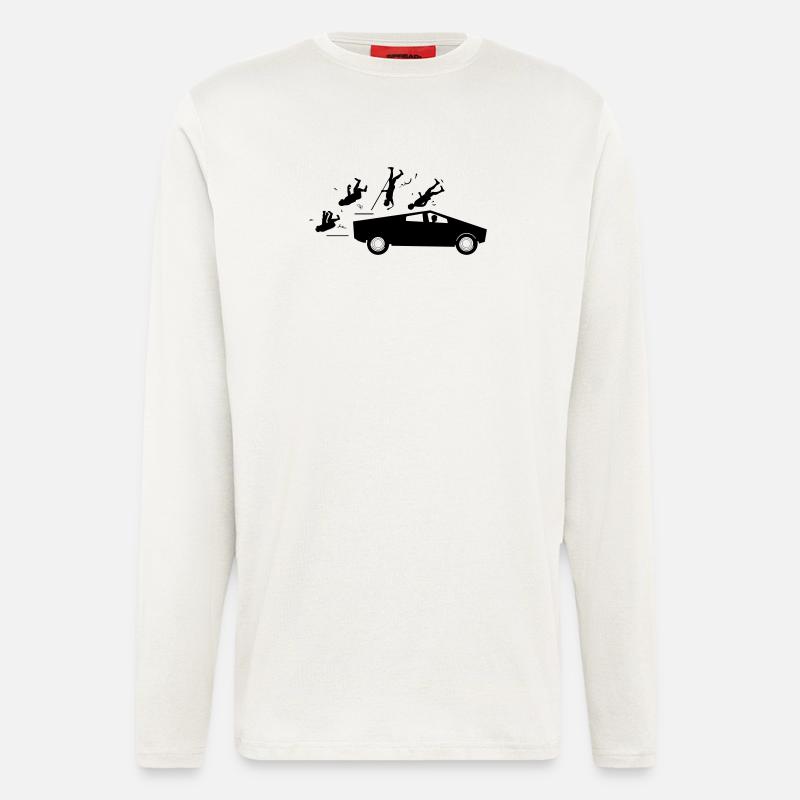 evolution accident tesla cybertruck by musk - Longsleeve - made by SPREAD  - OFF WHITE