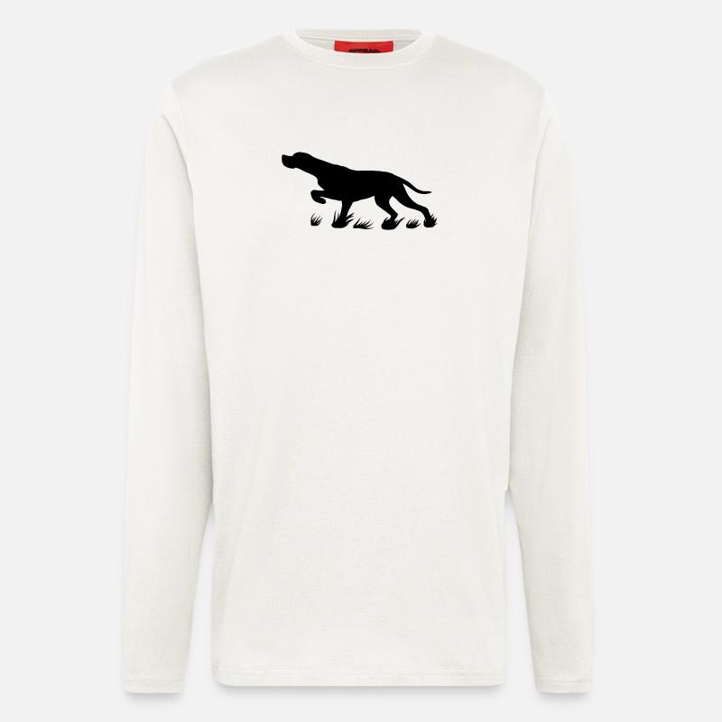 schwarzer Pointer vorstehend - Langarmshirt - made by SPREAD  - OFF WHITE