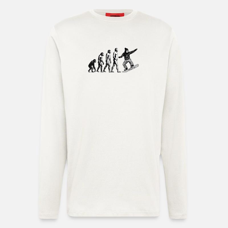 Evolution to snowboarder grunge design - Longsleeve - made by SPREAD  - OFF WHITE
