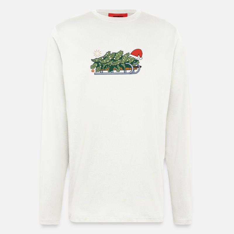 Weihnachtsbaum auf einem Schlitten - Langarmshirt - made by SPREAD  - OFF WHITE